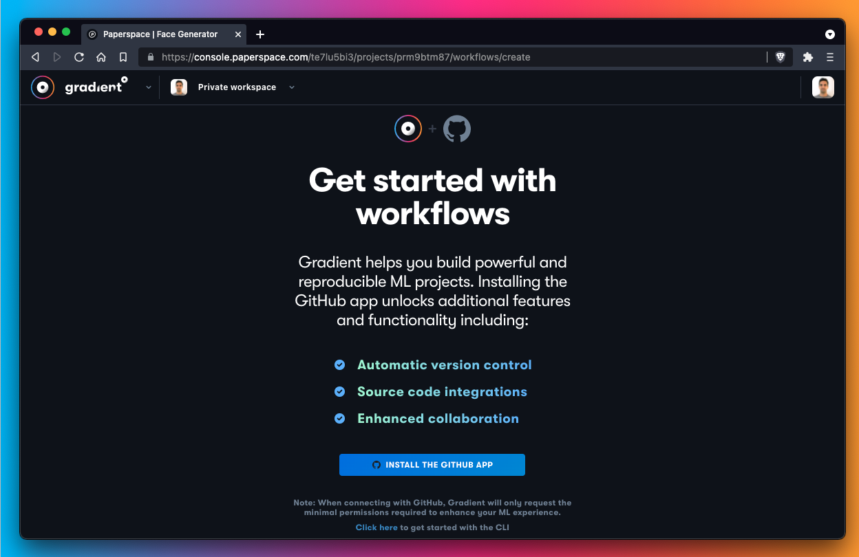 We will be prompted to connect GitHub if we have not already done so.
