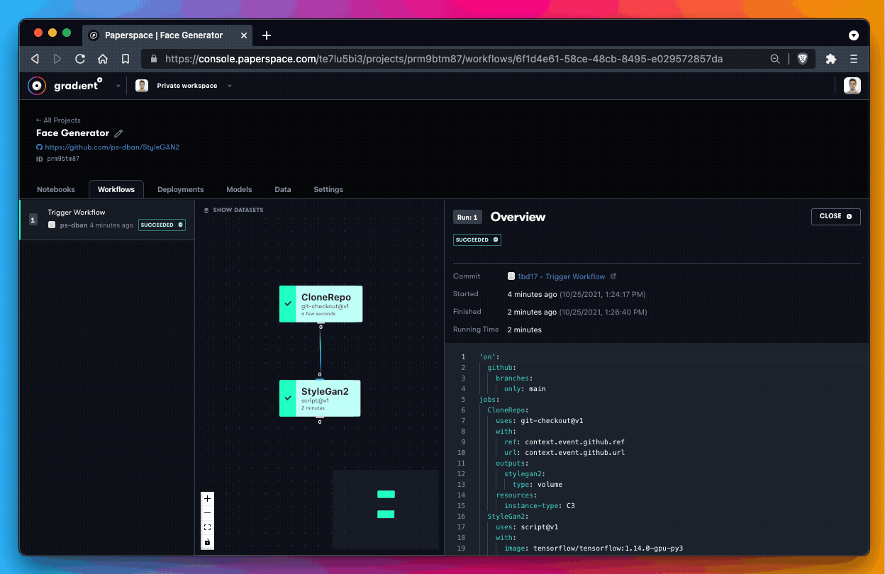 Examining the logs from a simple workflow.