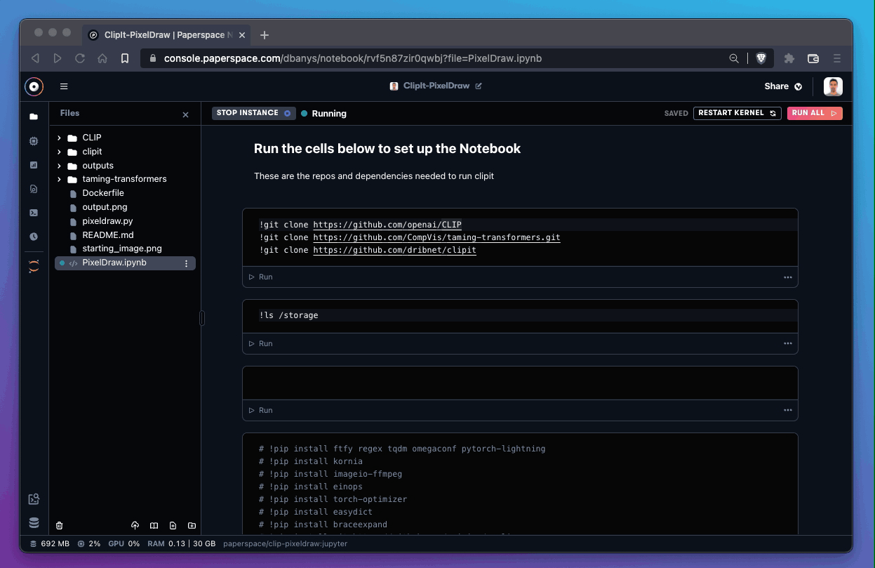 Access shared persistent storage using the ! operator and entering bash commands on a single line with the &amp;&amp; operator.
