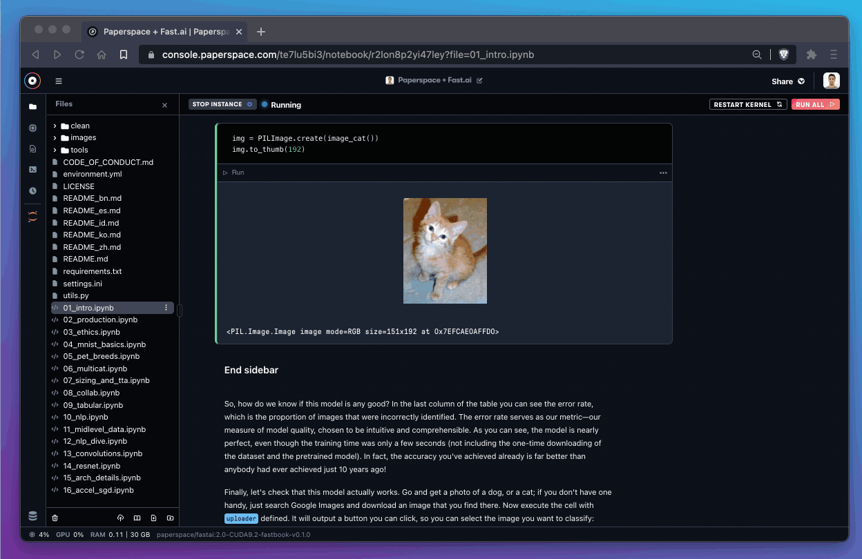One way we may stop the instance manually is from the instance selector in the sidebar. 