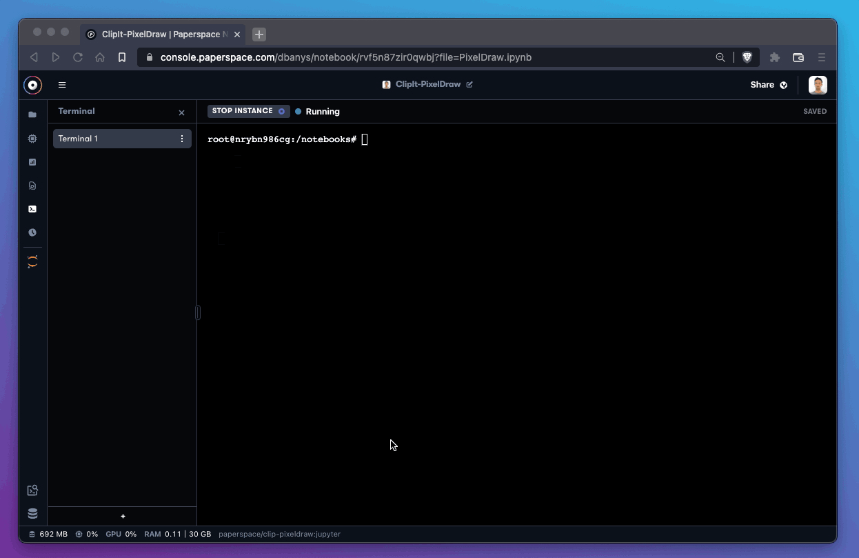 Here we use the terminal to create a new shared persistent storage directory located at /storage/data.