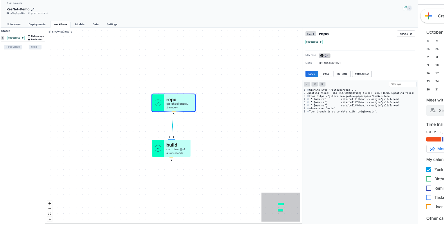 Viewing logs in Gradient Workflows